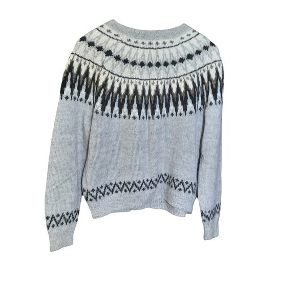 H&M Fair Isle Womens Button Front Wool Alpaca Blend Cardigan Sweater Size M - Picture 2 of 6